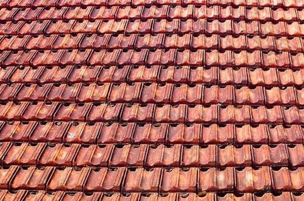 瓷砖屋顶传统的屋顶覆盖物欧洲房子