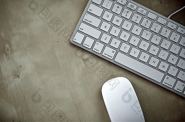 现代键盘鼠标木桌面电脑照片集合
