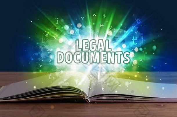 法律文档登记未来开放书教育概念