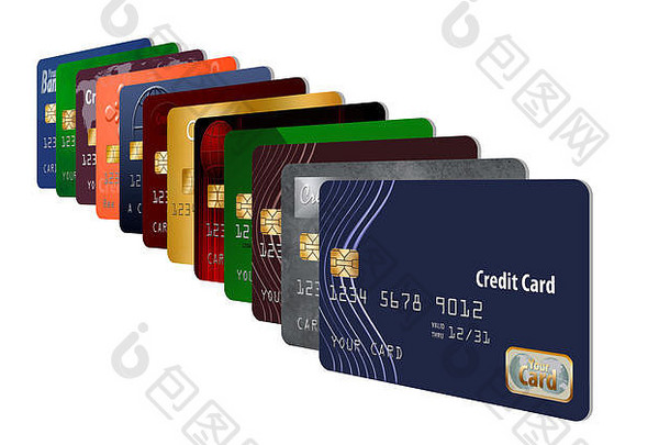 信贷卡片煽动浮动悬浮背景