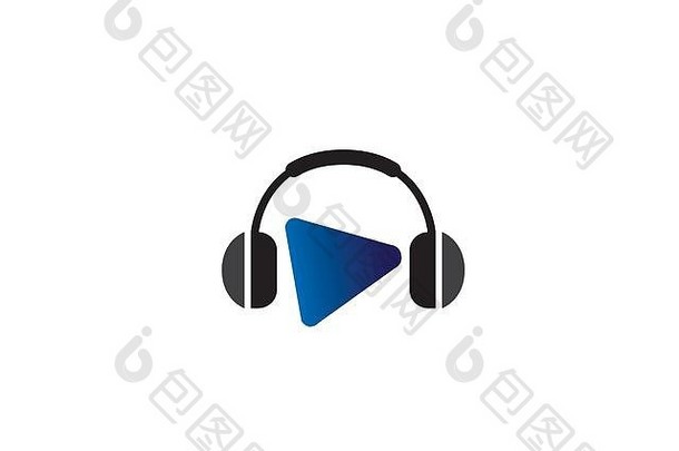 耳机音乐垮掉的一代耳机玩象征标志设计