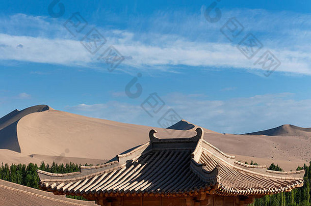 视图高沙丘沙漠敦煌中国亚洲
