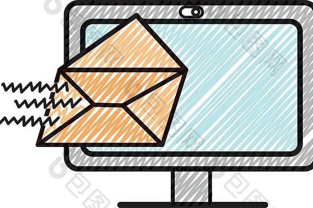 磨碎的电脑技术电子邮件信消息