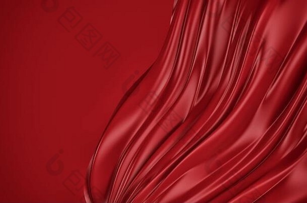 红色的波浪背景颜色飞溅优雅的优雅的设计渲染