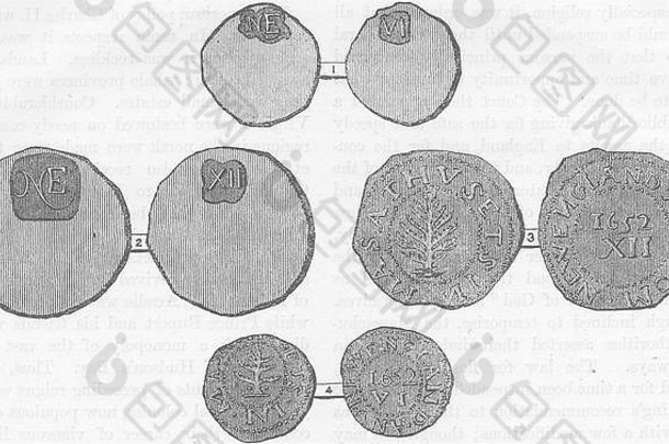 麻萨诸塞州麻萨诸塞州货币古董古董打印图片