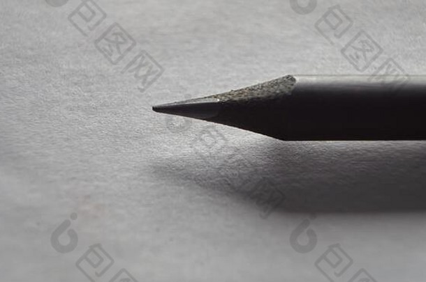 灰度图像锋利的铅笔表格模糊影子特写镜头