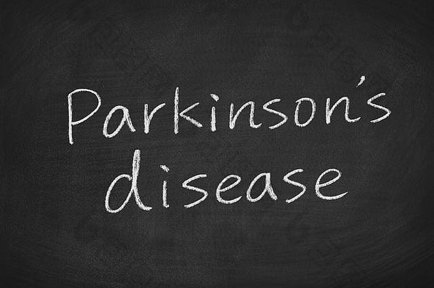 帕金森症疾病概念单词黑板上背景