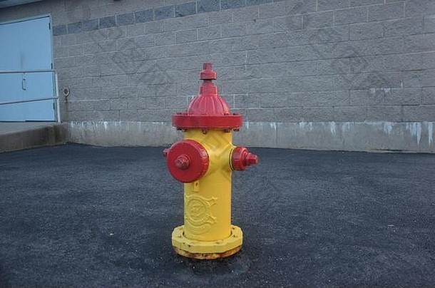 红色的黄色的火消火栓