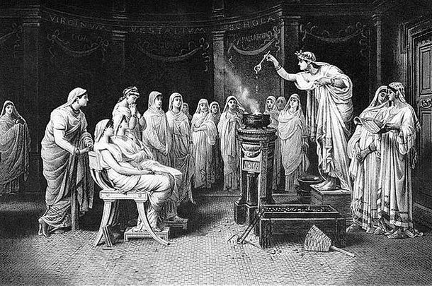 古老的罗马纯洁的处女很荣幸女神炉灶神星主要责任vesta’s火