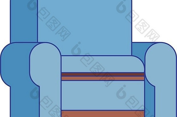 蓝色的沙发上图标色彩斑斓的设计