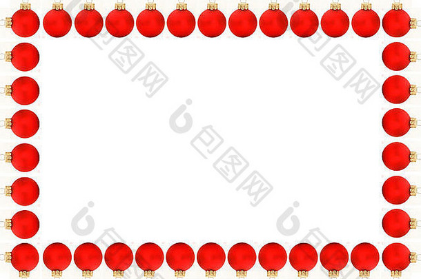 红色的圣诞节球形状框架