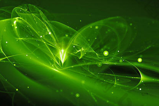 绿色发光的技术深空间电脑生成的摘要背景呈现