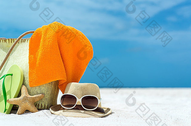 夏天海滩袋海星毛巾唱姑娘翻转失败桑迪海滩