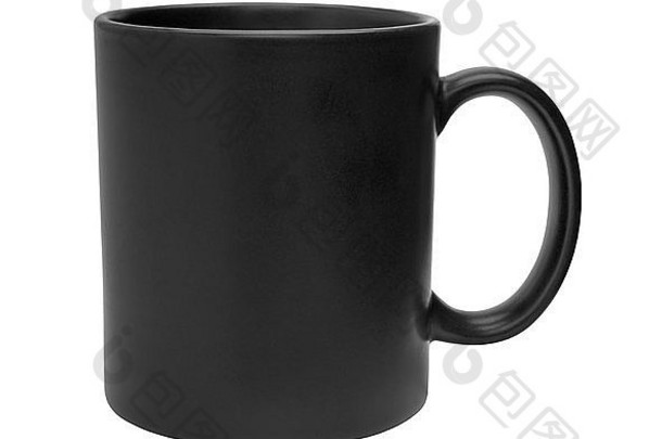 黑色的杯子空空白咖啡茶孤立的白色背景