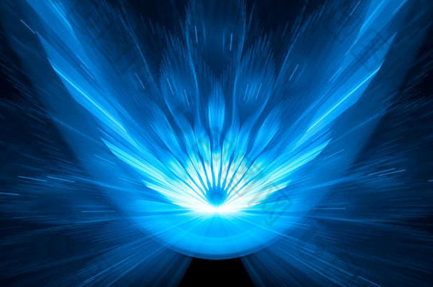 蓝色的发光的小行星影响背景电脑生成的摘要背景呈现