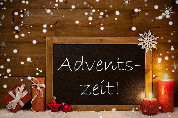卡黑板上雪花Adventszeit圣诞节时间
