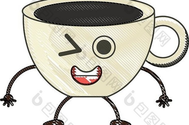 卡哇伊咖啡杯子图标