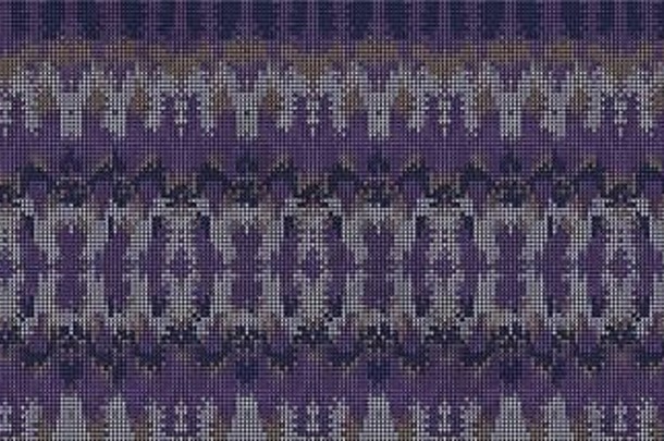 无针织泥灰岩组合成的背景冬天北欧风格无缝的模式靛蓝紫色的希瑟混合纹理错综复杂的领带染料效果