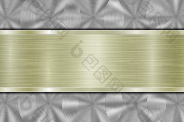 背景组成银闪亮的金属表面水平抛光金板位于集中金属纹理的目光