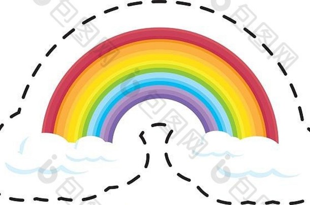 可爱的彩虹孤立的图标