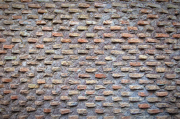 古老的砖墙表面罗马论坛联合国教科文组织网站罗马意大利