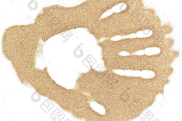 沙子桩孤立的白色背景