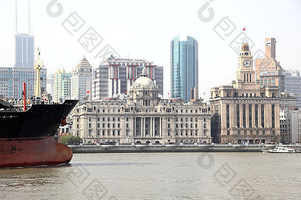 驳船黄埔河上海中国