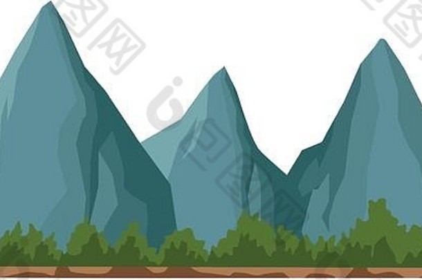岩石山峰图标平设计
