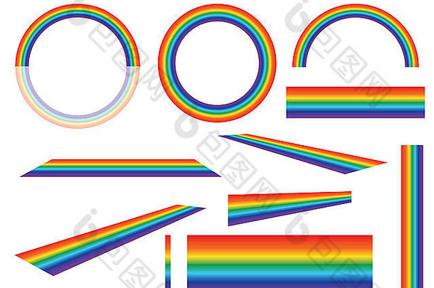 集彩虹设计元素插图