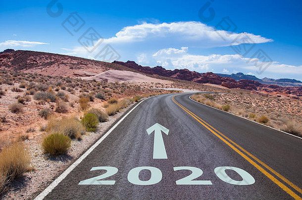 一年写空街沙漠内华达美国箭头指出未来