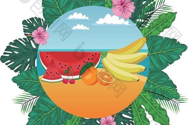 热带水果图标