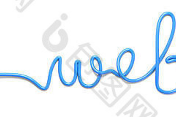 蓝色的鼠标电缆形状网络