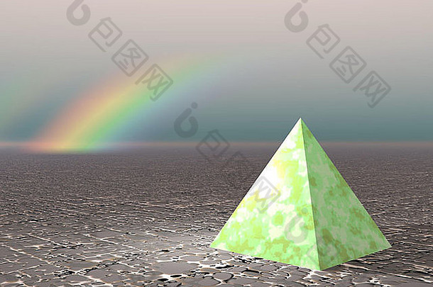 摘要金字塔彩虹CGI