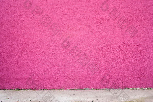 粉红色的混凝土墙背景纹理作曲