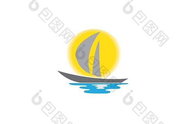 游艇密封大太阳海标志设计