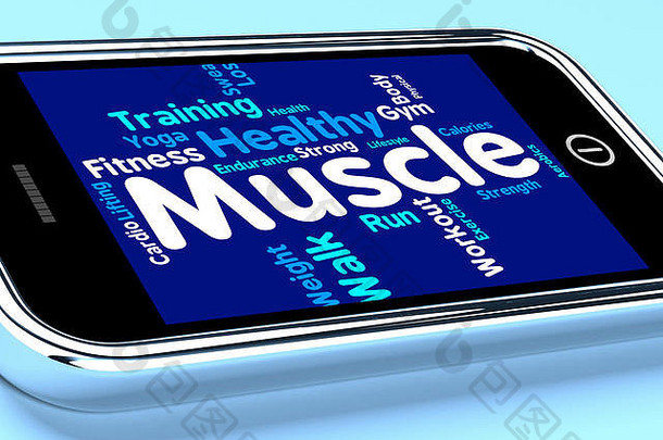 肌肉单词显示重量提升锻炼