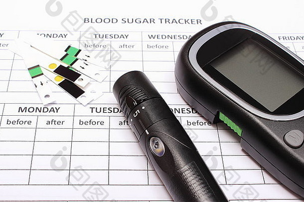 glucometer《柳叶刀》设备带葡萄糖测试说谎空医疗形式测量糖血