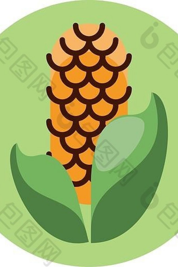 玉米结实的矮蔬菜感恩节图标