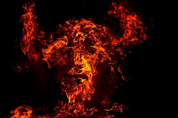 戴角头盔的维京人火焰图像
