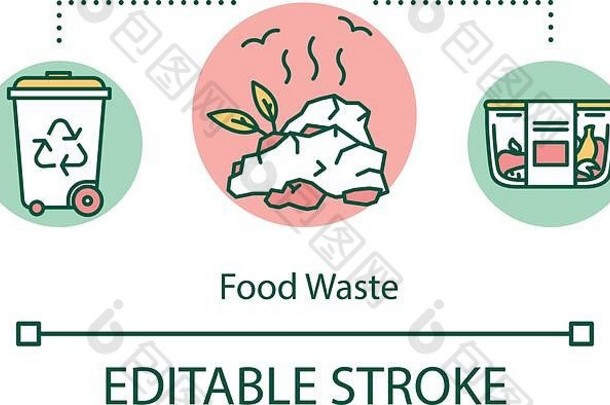 食物垃圾概念图标