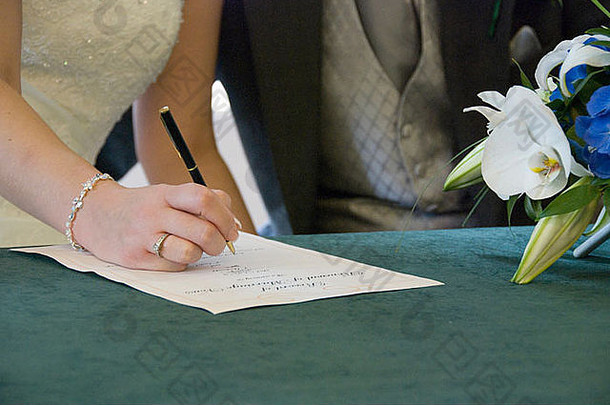 新娘签署注册