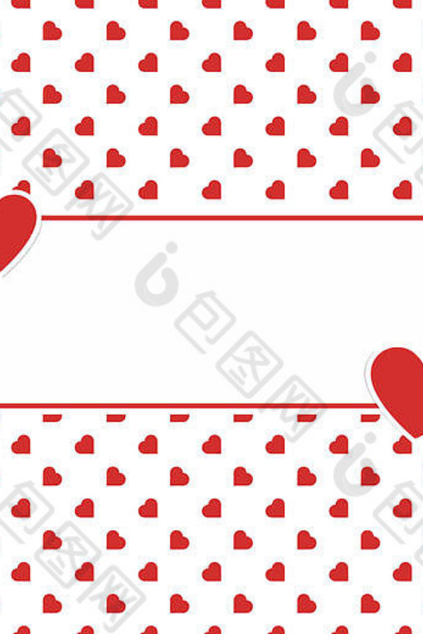 红色的心无缝的爱背景模式情人节母亲的女人一天横幅浪漫的卡片包装纸装饰