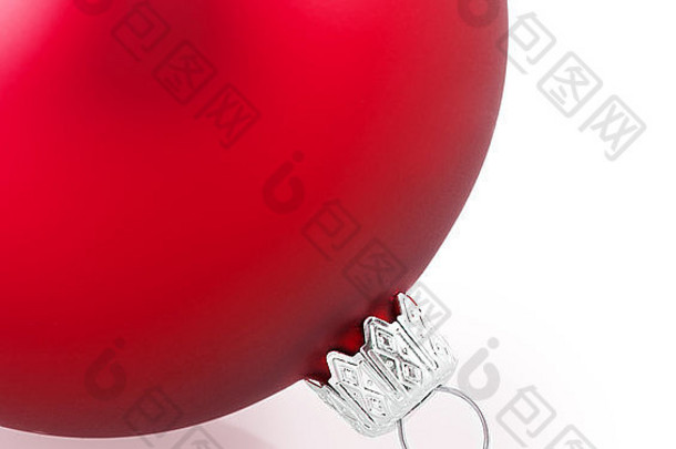 圣诞节球孤立的点缀红色的球