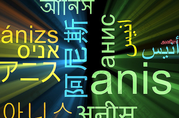 背景概念词云多语言国际语言插图anis发光的光