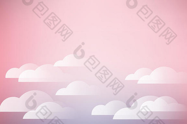 粉红色背景中的天空和云
