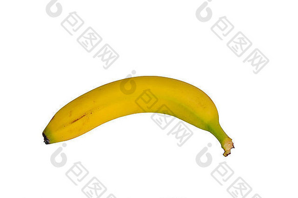 未剥皮的香蕉白色背景