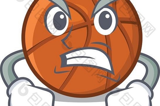 愤怒的篮子球孤立的吉祥物