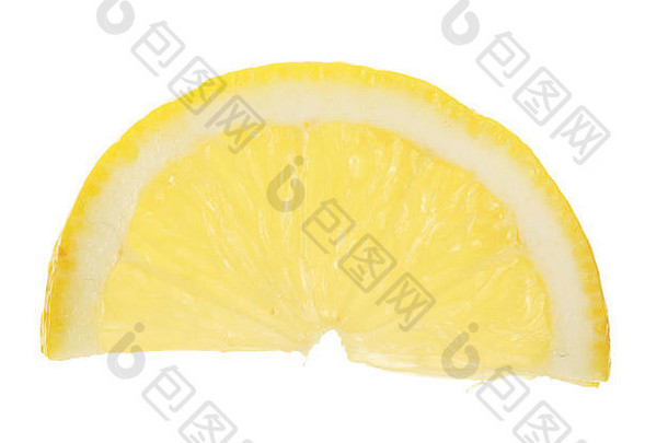 柠檬片孤立的白色背景特写镜头