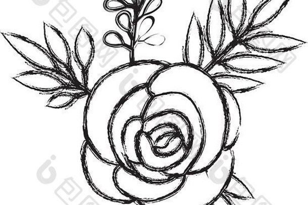 玫瑰树叶装饰图标
