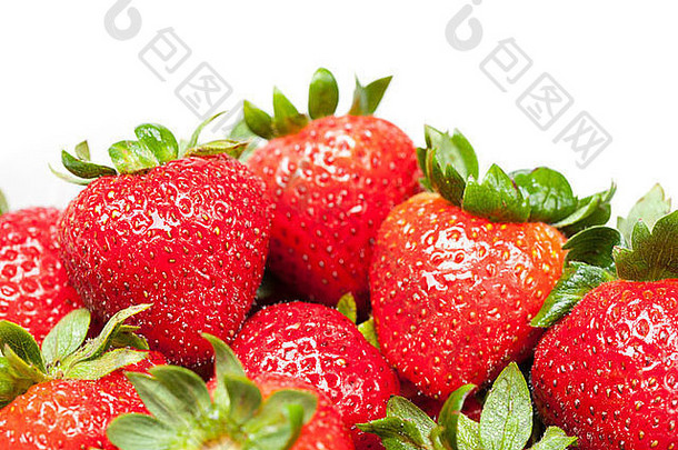 关闭集团新鲜的红色的草莓